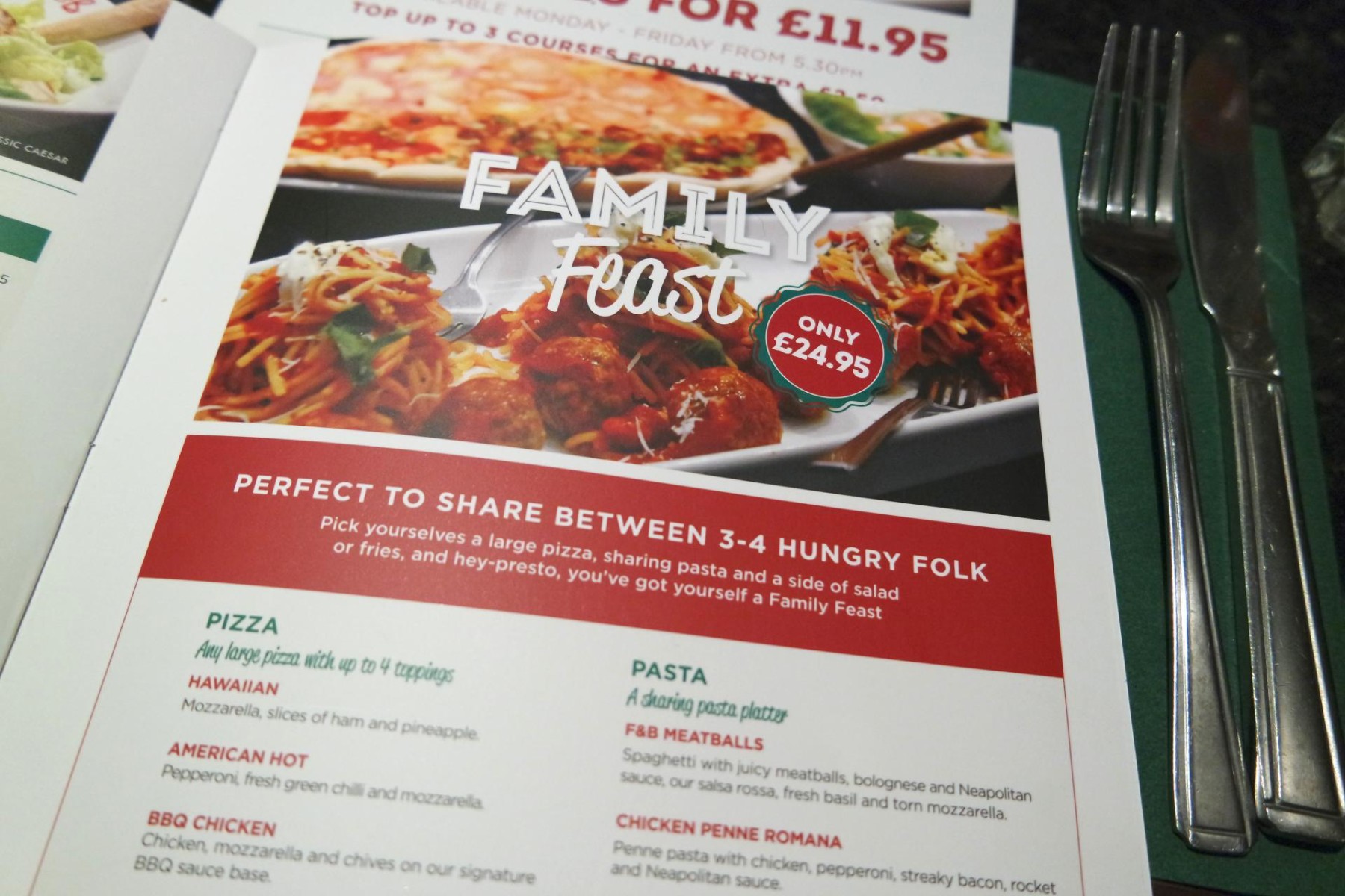 Frankie and Bennys Family Feast