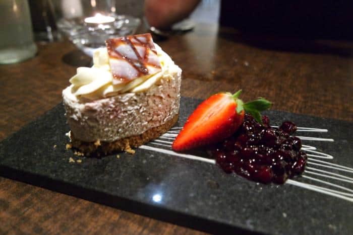 Blackcurrant Cheesecake at The Vale Grill, Cardiff