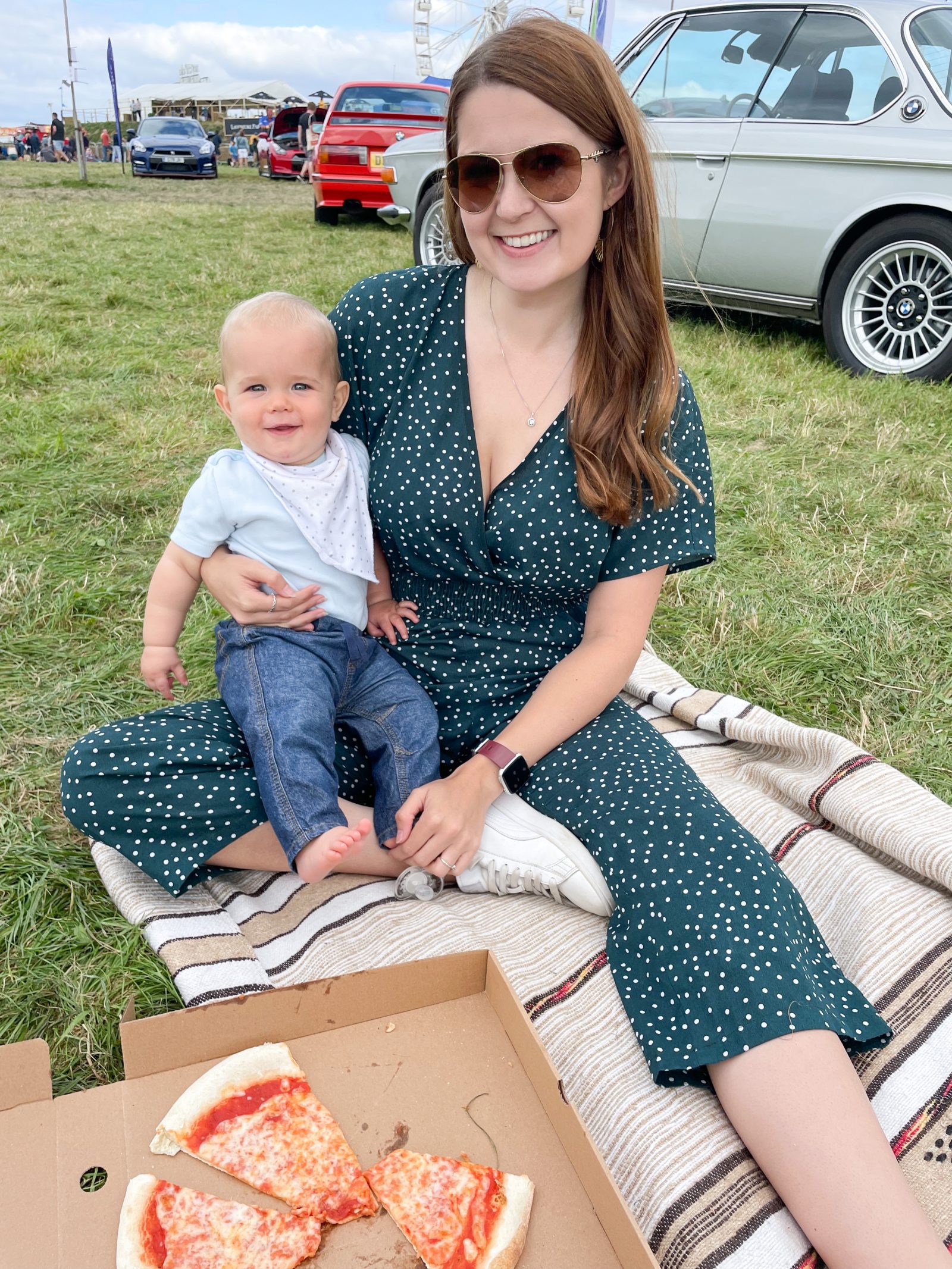 Ami and Arthur with Pizza at Carfest